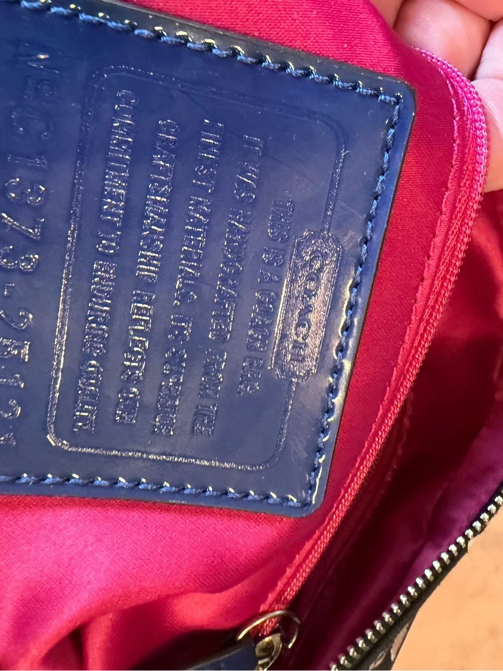 Coach Blue and White Floral Crossbody Bag
